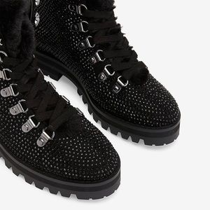 MOVING SALE NWT Express Rhinestone Faux Fur Boots